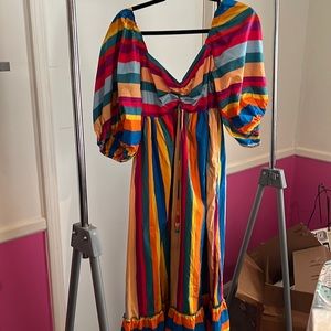 FARM RIO beautiful new maxi dress. Sz. M Brand new, multi-color stripes.